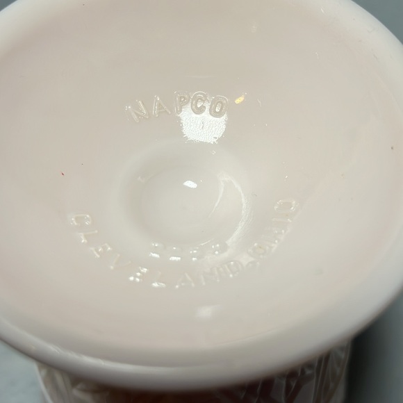 Vintage Napco Pink Milk Glass Footed Bowl Candy Dish Compote Cleveland Ohio - Picture 7 of 8